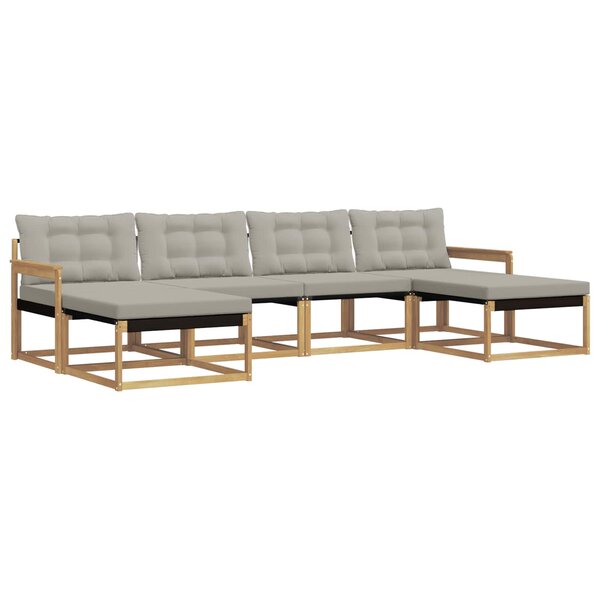vidaXL Ensemble de canapés d'extérieur 6 pc Blanc et gris clair