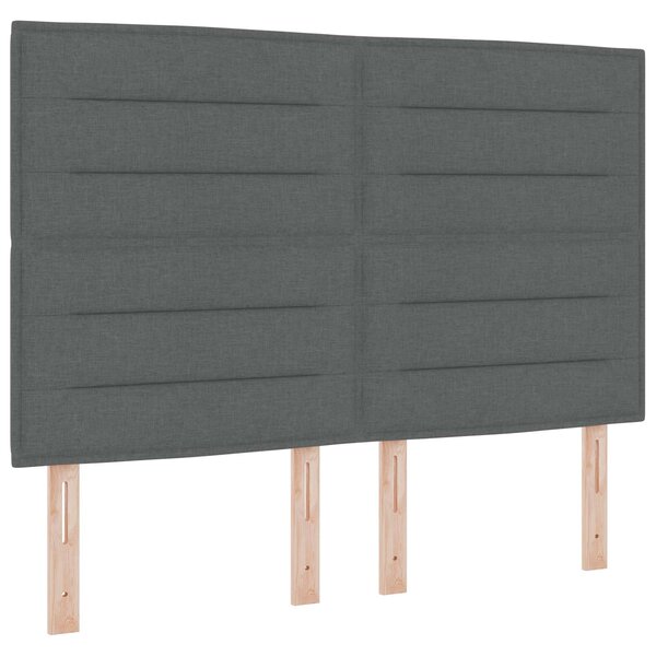 vidaXL Tête de lit LED avec bandes LED Gris foncé 160 cm tissu