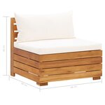 vidaXL Salon de jardin 8 Pièces avec coussins Acacia solide Blanc crème