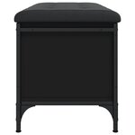 vidaXL Banc de rangement noir 82x42x45 cm bois d'ingénierie