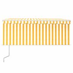 vidaXL Auvent rétractable automatique avec store 3x2 5m Jaune et blanc