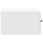 vidaXL Cabinet de chevet mural 2 Pièces Blanc brillant 34 5 x 33 x 20 cm