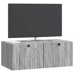 vidaXL Meuble TV mural Sonoma gris 78 5 x 41 x 30 cm Bois d'ingénierie