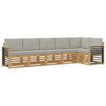 vidaXL Ensemble de canapés d'extérieur 6 pc Blanc et gris clair