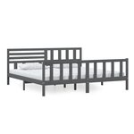 vidaXL Cadre de lit sans matelas gris bois massif 200x200 cm