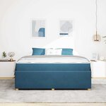 vidaXL Cadre de lit avec matelas Bleu 180 x 200 cm tissu