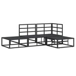 vidaXL Ensemble de canapé de jardin avec coussin 4 Pièces Noir Aluminium