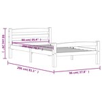 vidaXL Cadre de lit sans matelas blanc bois de pin massif 90x200 cm