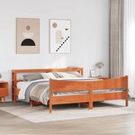 vidaXL Cadre de lit et tête de lit cire marron 180x200 cm bois de pin