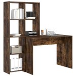 vidaXL Bureau Chêne fumé 138 5 x 55 x 143 cm Bois d'ingénierie