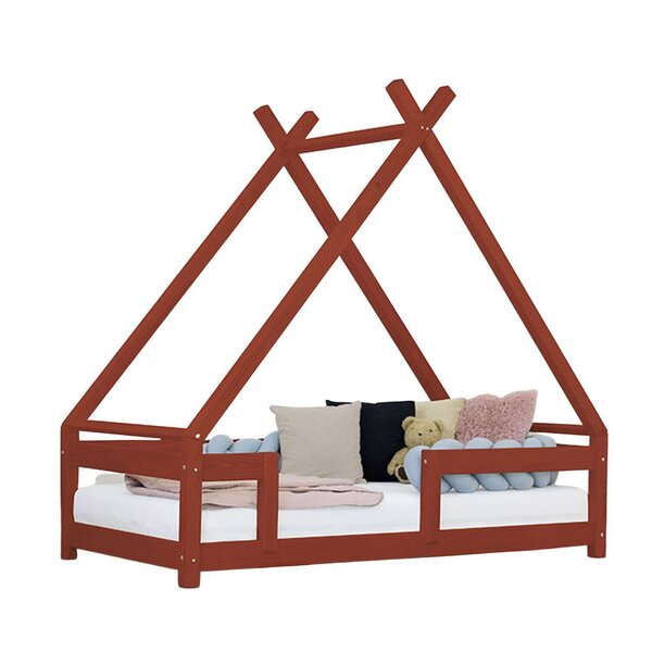 Lit cabane enfant TAHUKA 120 x 200 rouge brique
