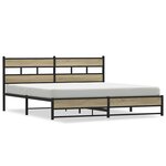 vidaXL Cadre de lit en métal sans matelas chêne sonoma 180x200 cm