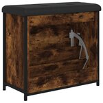 vidaXL Banc à chaussures avec tiroir rabattable chêne fumé 62x32x56 cm