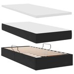 vidaXL Lit de Rangement avec matelas Noir 90 x 190 cm Velours