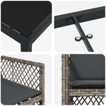 Ensemble de salle à manger de jardin vidaXL 9 pièces avec coussins en rotin poly gris