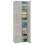 vidaXL Armoire de bureau Gris béton 60x32x190 cm Bois d'ingénierie