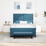 vidaXL Lit à ressorts avec matelas Bleu foncé 140 x 190 cm Velours