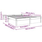 vidaXL Cadre de lit Cire marron 160 x 200 cm Bois de Pin Massif