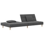 vidaXL Canapé-lit à 2 places avec deux oreillers gris clair tissu