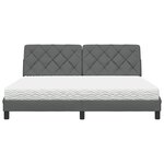 vidaXL Lit avec matelas gris foncé 180x200 cm tissu