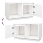 vidaXL Meuble TV Blanc 74x35x44 cm Bois de pin massif