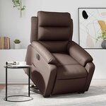 vidaXL Fauteuil inclinable électrique marron similicuir