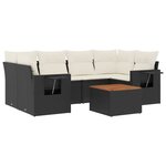 vidaXL Salon de jardin 7 Pièces avec coussins noir résine tressée