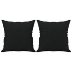 vidaXL Canapé 2 places avec oreillers noir 120 cm tissu microfibre
