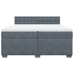 vidaXL Sommier à lattes de lit et matelas Gris foncé 200x200cm Velours