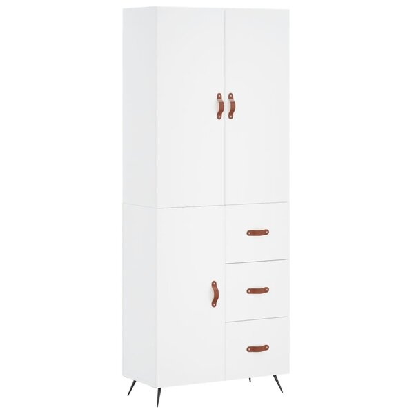 vidaXL Buffet haut Blanc 69 5x34x180 cm Bois d'ingénierie