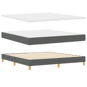 vidaXL Lit box spring avec matelas gris foncé 180x200 cm en tissu