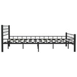 vidaXL Cadre de lit sans matelas et tête de lit noir 160x200 cm acier