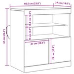 Buffet vidaXL avec lumières LED Chêne Artisan 60x37x67 cm