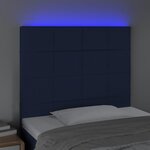 vidaXL Tête de lit à LED Bleu 90x5x118/128 cm Tissu