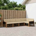 vidaXL Ensemble de canapés d'extérieur 5 Pièces Naturel et Beige
