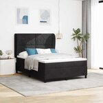 vidaXL Lit à ressorts avec matelas Noir 200 x 140 cm Polyester