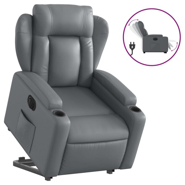 vidaXL Fauteuil inclinable électrique gris similicuir