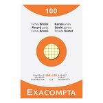 Étui De 100 Fiches - Bristol Quadrillé 5x5 Non Perforé 100x150mm - Couleurs Assorties - X 10 - Exacompta