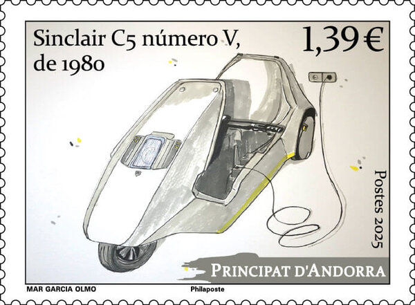 Timbre Andorre - Sainclair C5 numero V de 1980