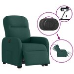 vidaXL Fauteuil inclinable électrique vert foncé tissu