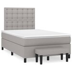vidaXL Sommier à lattes de lit et matelas gris clair 120x190 cm tissu
