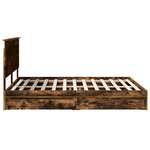 vidaXL Lit de Rangement Chêne fumé 160 x 200 cm Bois d'ingénierie