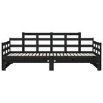 vidaXL Lit coulissant sans matelas noir 2x(90x200) cm