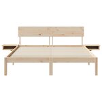vidaXL Cadre de lit avec tables de chevet Marron Bois massif en pin