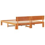 vidaXL Cadre de lit Marron 200 x 200 cm Bois de pin massif