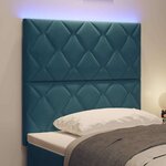 vidaXL Tête de lit LED Bleu foncé 90 cm Velours