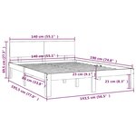 vidaXL Cadre de lit sans matelas bois de pin massif 140x190 cm