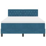 Lit Box Spring vidaXL avec Matelas Bleu Foncé 140x190 cm en Velours