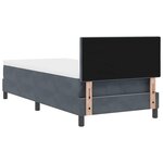 Lit à ressorts avec matelas et éclairage LED Gris foncé 90x190 cm Velours