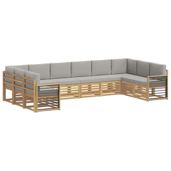 vidaXL Ensemble de canapés d'extérieur 10 pc Blanc et gris clair